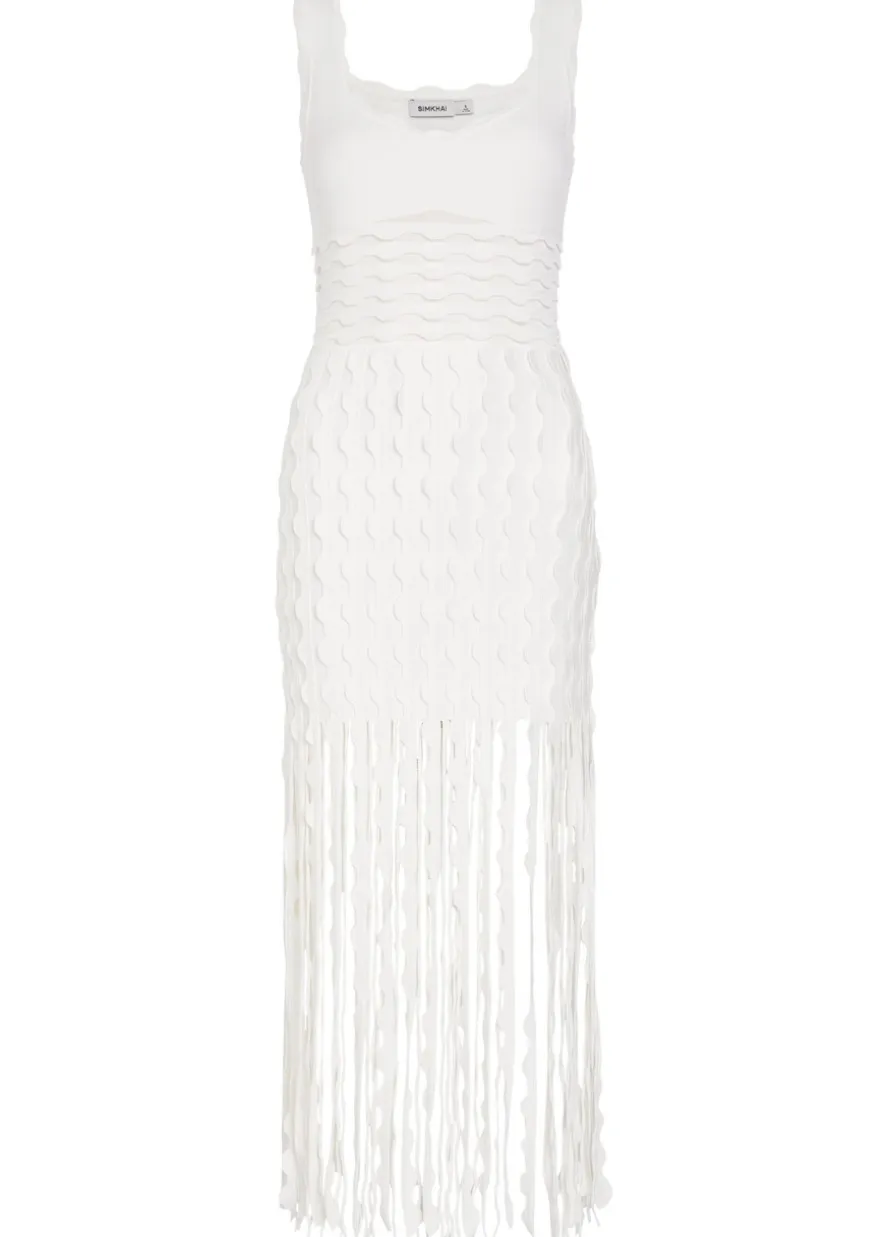 Brionne scalloped knit midi dress