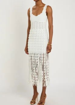 Brionne scalloped knit midi dress
