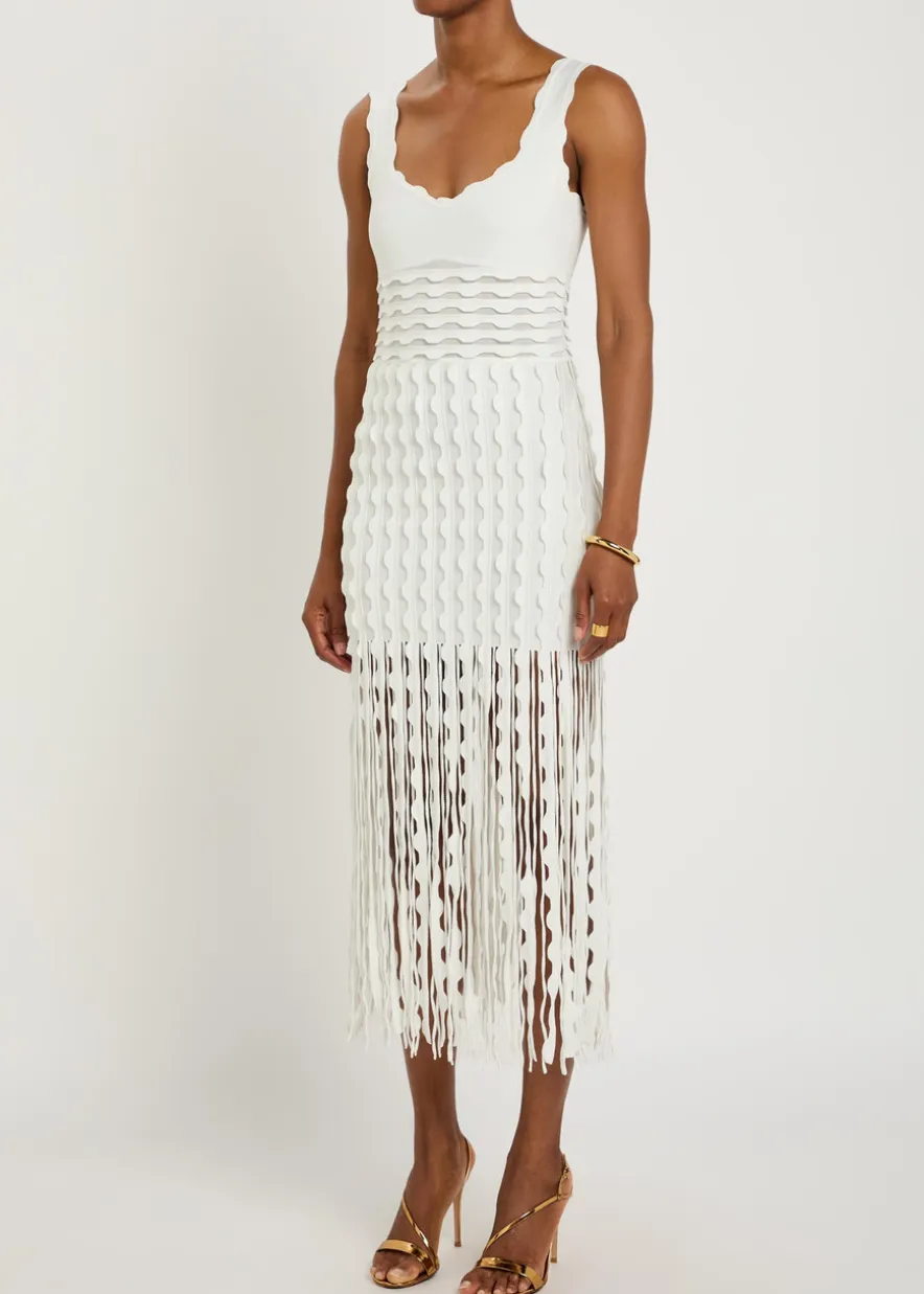 Brionne scalloped knit midi dress