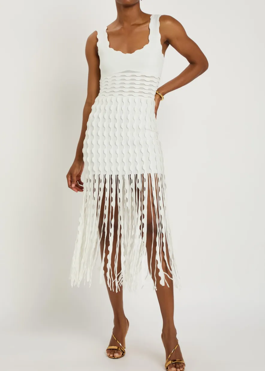 Brionne scalloped knit midi dress