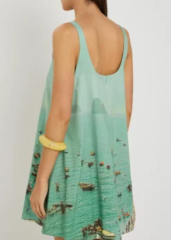 Brio printed stretch-cotton mini dress