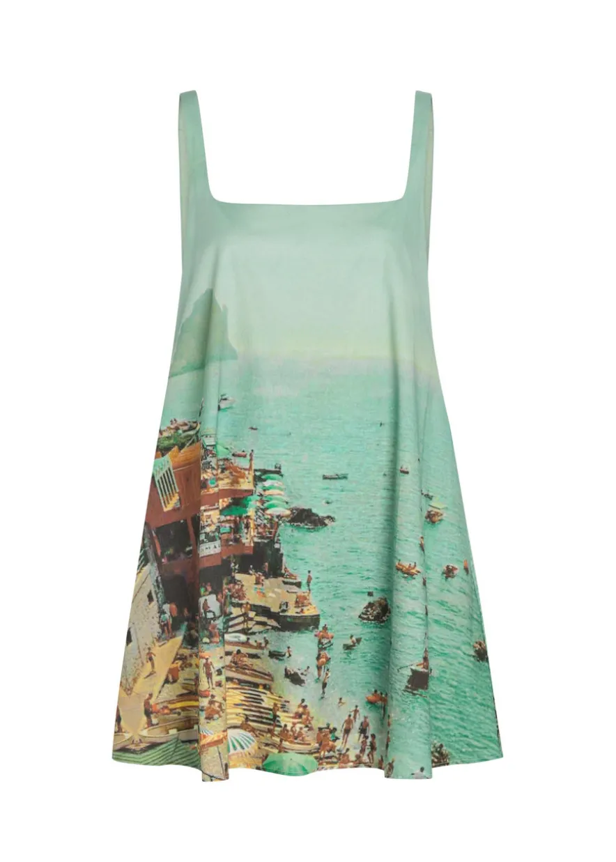 Brio printed stretch-cotton mini dress