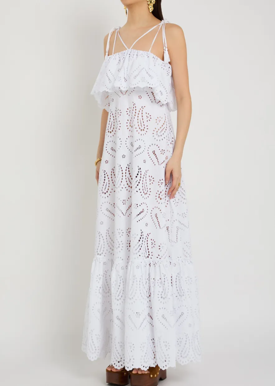 Broderie anglaise cotton-blend maxi dress