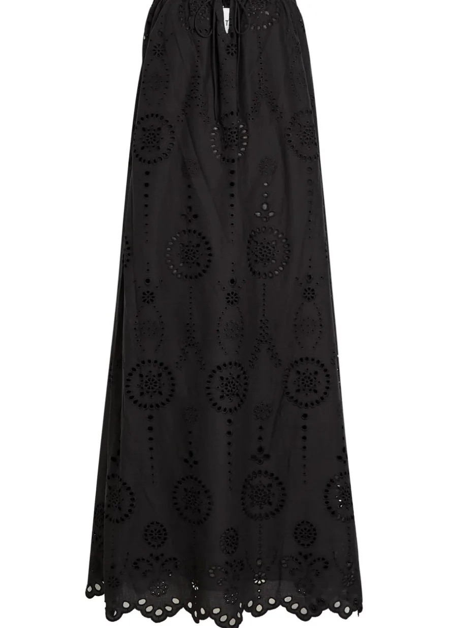 Broderie anglaise cotton midi dress