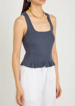 Bronwyn ribbed cotton-blend tank
