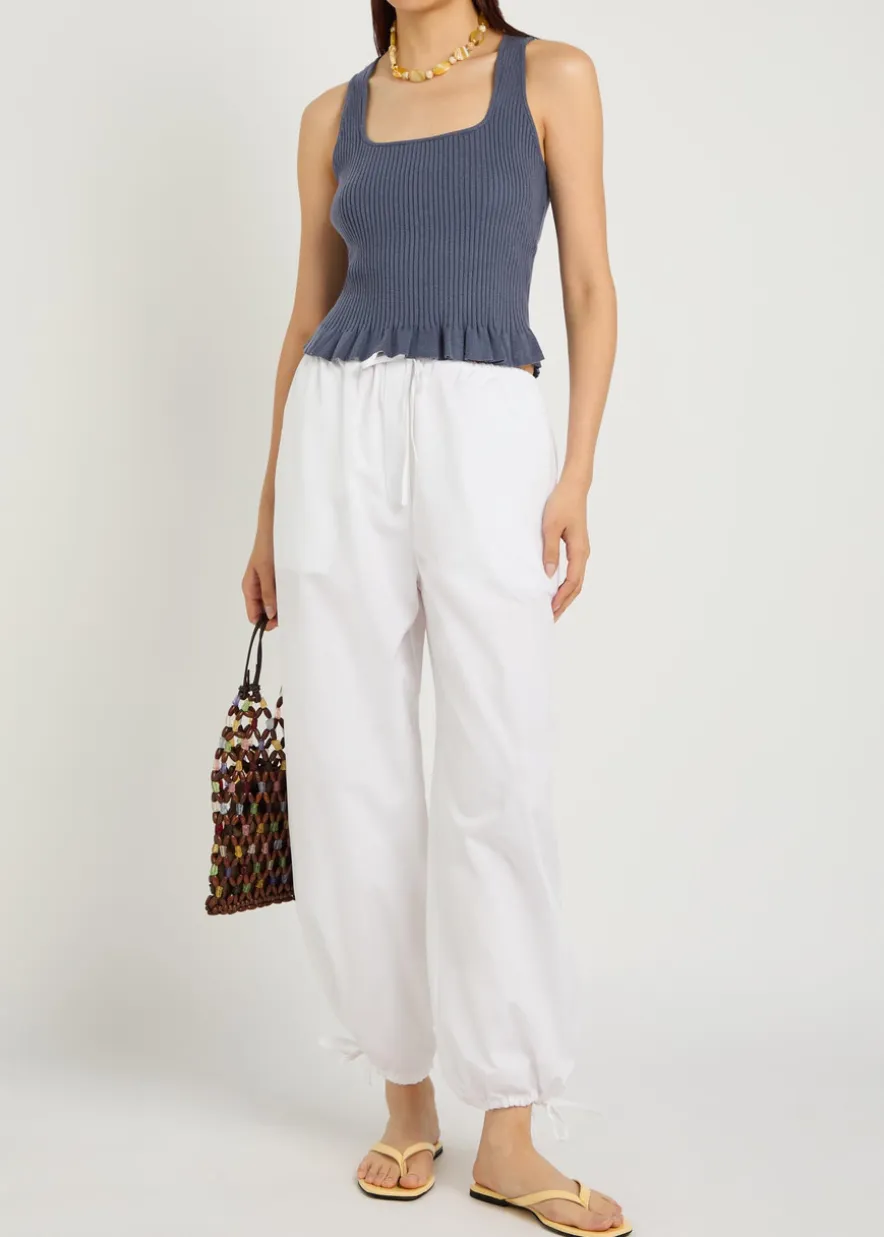 Bronwyn ribbed cotton-blend tank