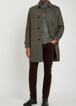 Brunetti herringbone wool-blend coat