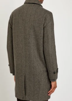 Brunetti herringbone wool-blend coat