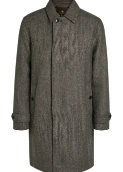 Brunetti herringbone wool-blend coat