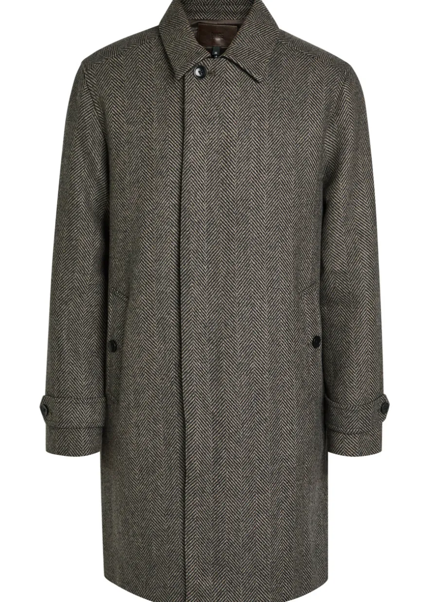 Brunetti herringbone wool-blend coat