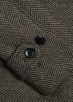 Brunetti herringbone wool-blend coat