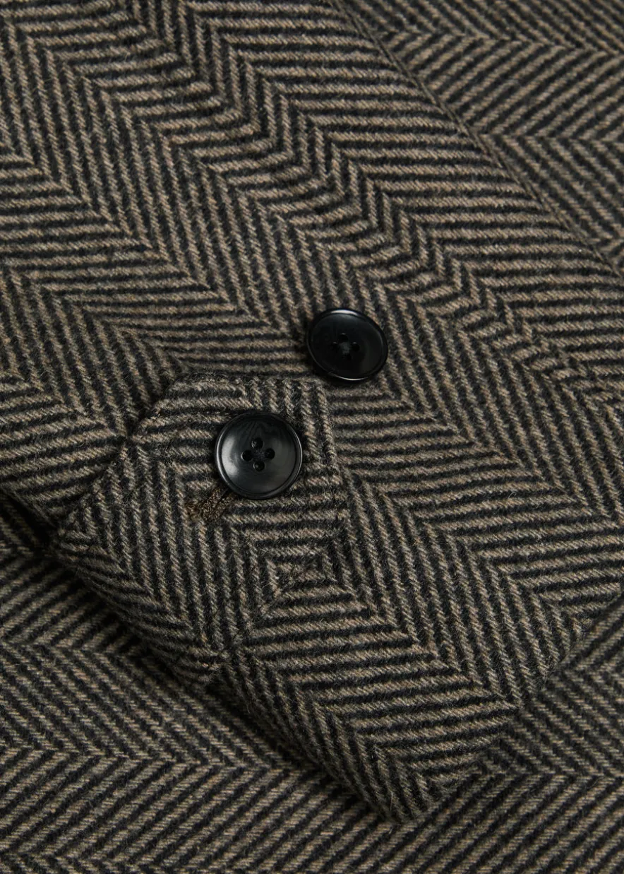 Brunetti herringbone wool-blend coat