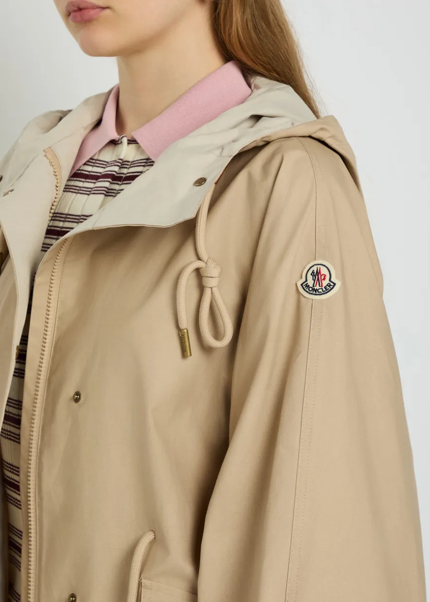 Brunnera logo-appliquéd cotton-blend parka coat