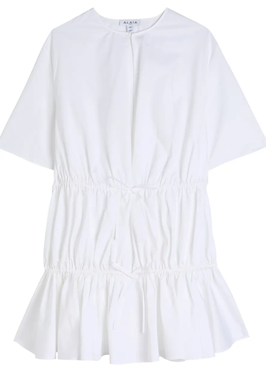Brushed cotton-poplin mini dress