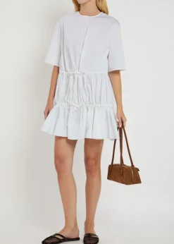 Brushed cotton-poplin mini dress