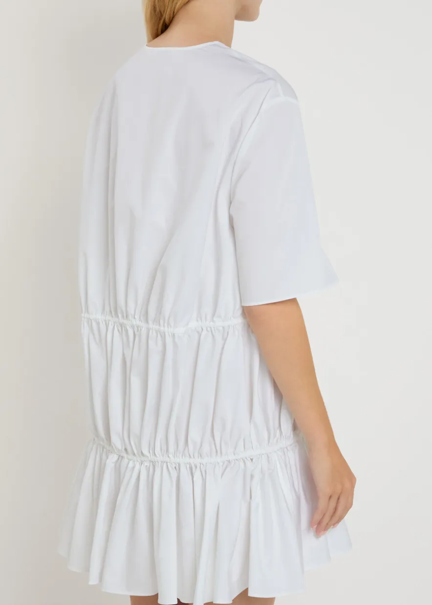 Brushed cotton-poplin mini dress