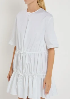 Brushed cotton-poplin mini dress