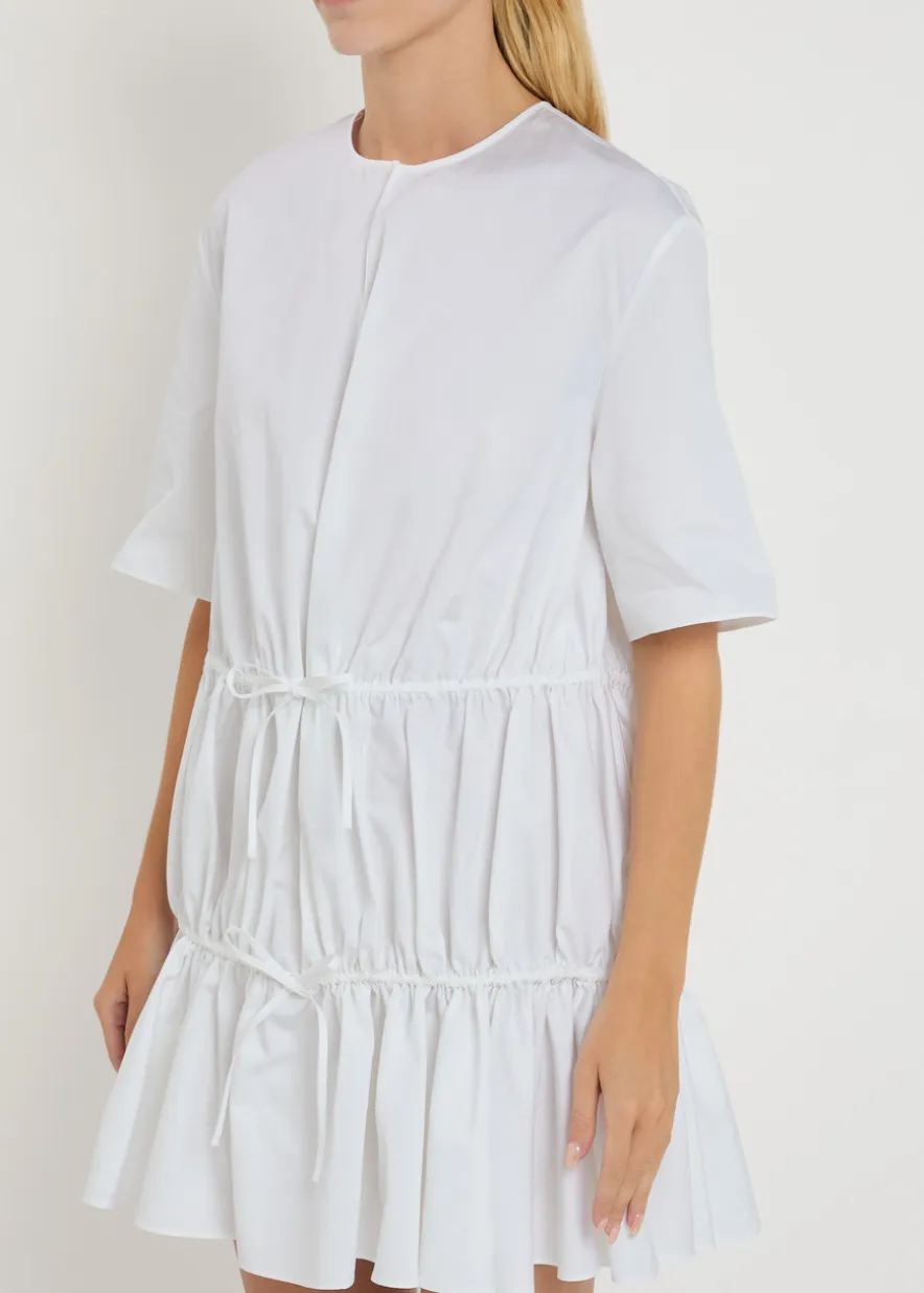 Brushed cotton-poplin mini dress