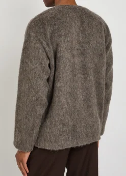 Brushed knit cardigan