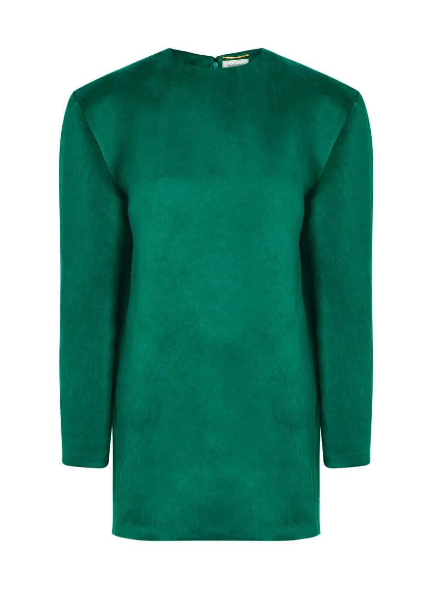 Brushed silk mini dress