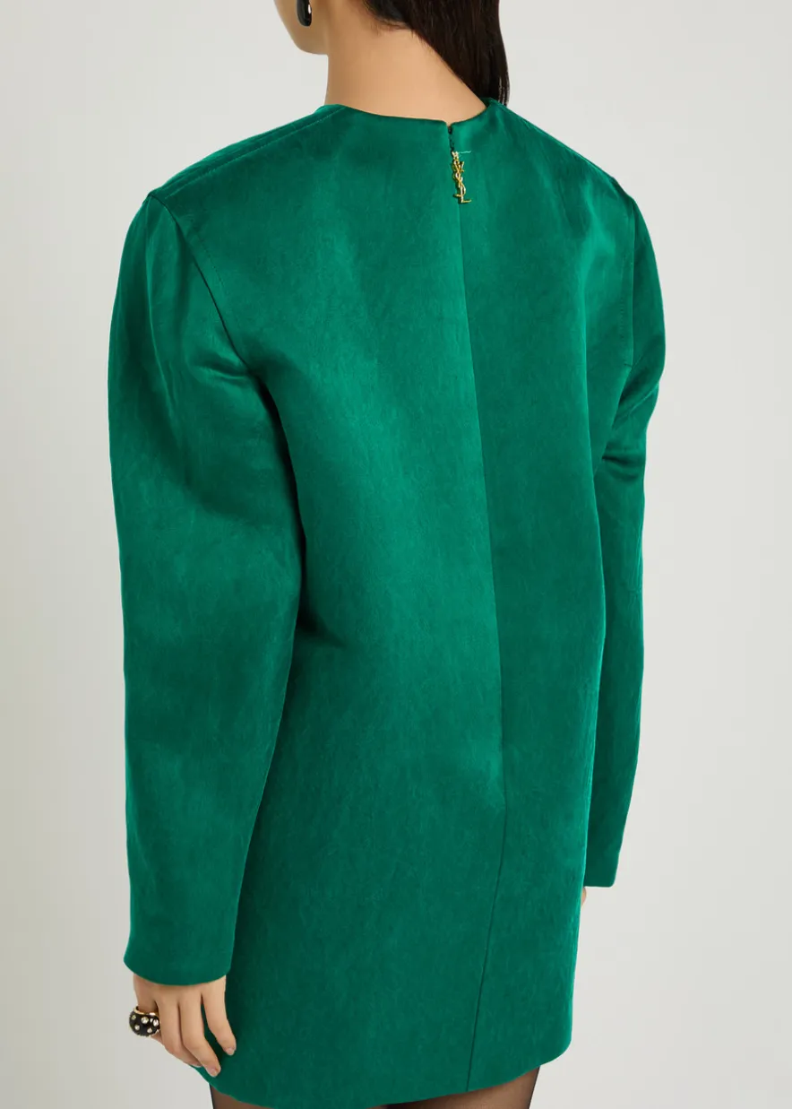 Brushed silk mini dress