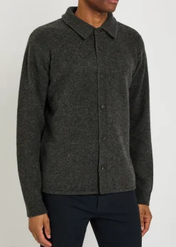 Brushed wool and yak-blend overshirt