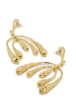 Brut 14kt gold-plated drop earrings
