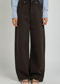 Brynn drawstring wide-leg jeans