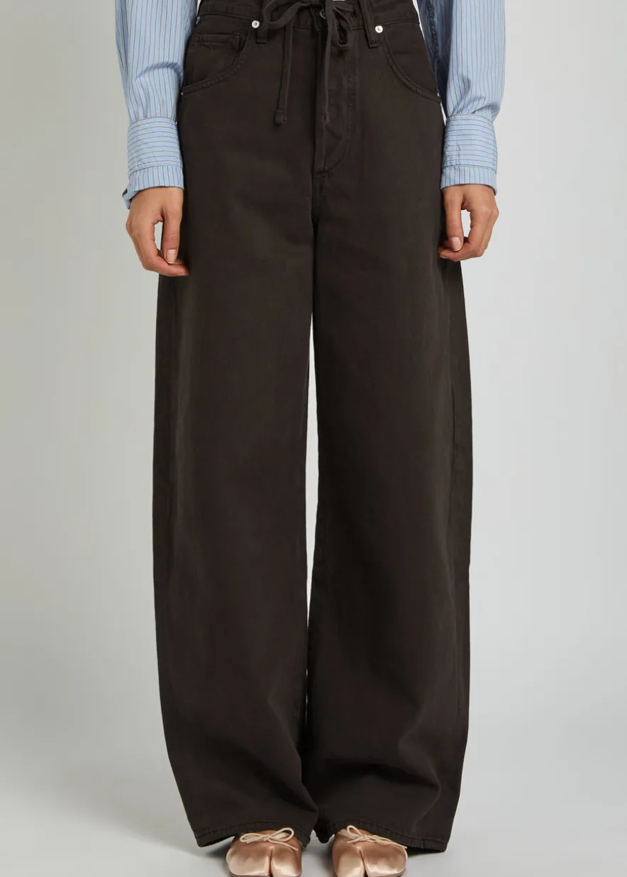 Brynn drawstring wide-leg jeans