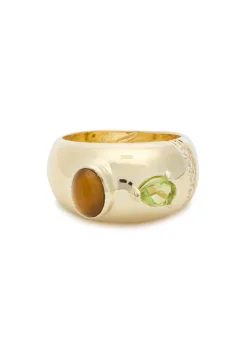 Bubble Bezel 14kt gold-plated ring