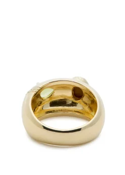 Bubble Bezel 14kt gold-plated ring