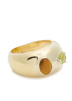 Bubble Bezel 14kt gold-plated ring