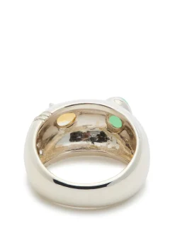 Bubble Bezel sterling silver ring