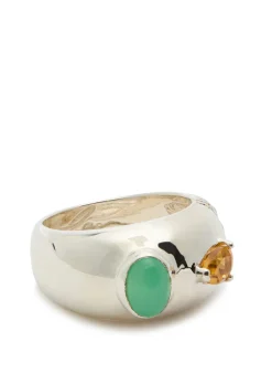 Bubble Bezel sterling silver ring