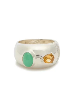 Bubble Bezel sterling silver ring