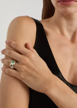 Bubble Bezel sterling silver ring