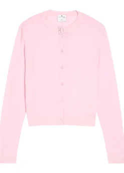 Buckle fastening merino wool cardigan