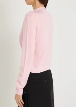 Buckle fastening merino wool cardigan