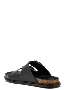 Buckle leather slides