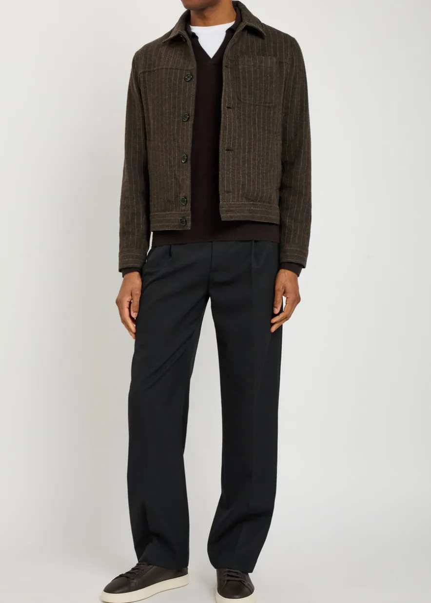 Buffalo striped wool-blend overshirt
