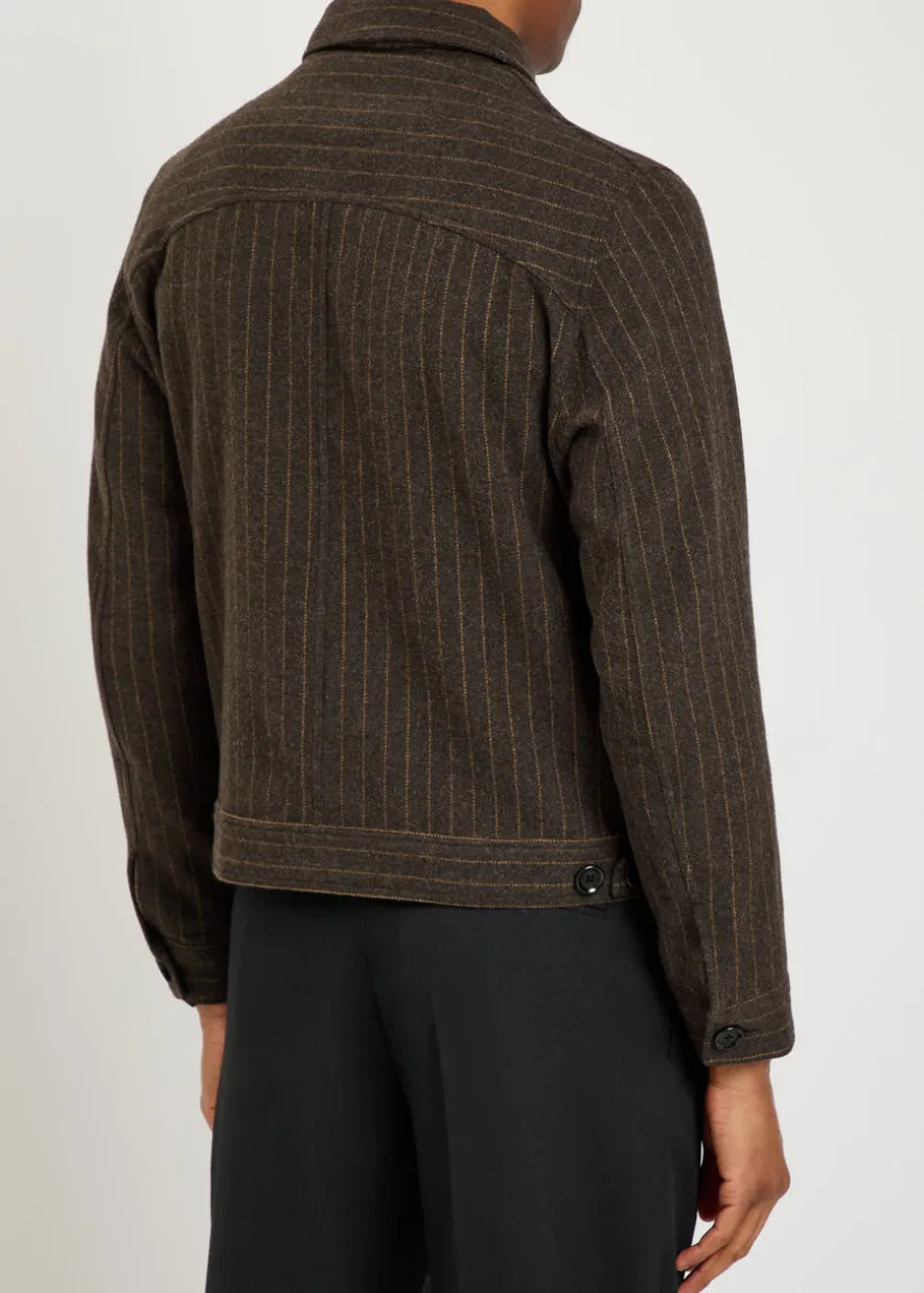 Buffalo striped wool-blend overshirt
