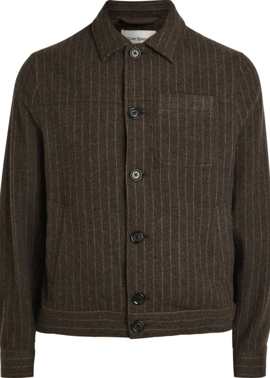 Buffalo striped wool-blend overshirt