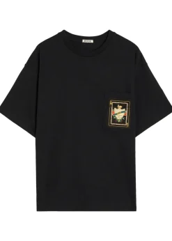 Bullion Card appliquéd cotton T-shirt