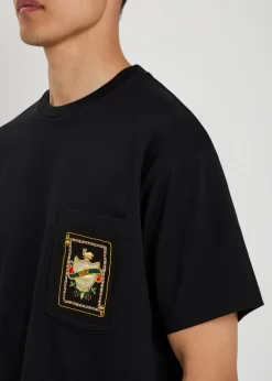 Bullion Card appliquéd cotton T-shirt