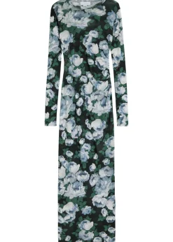 Bunch of Roses floral-print mesh maxi dress