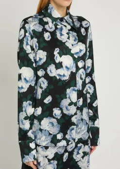 Bunch of Roses floral-print satin shirt
