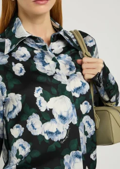 Bunch of Roses floral-print satin shirt