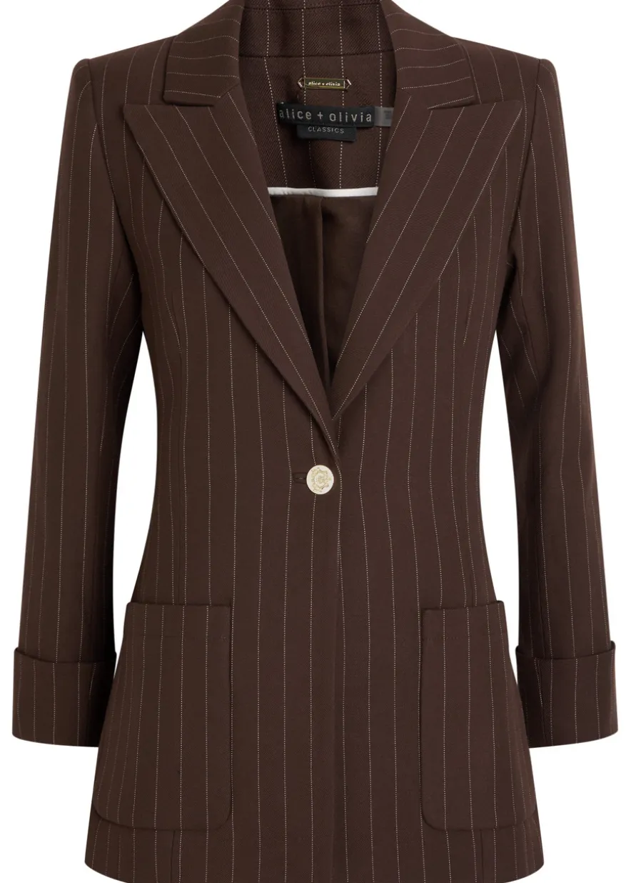 Burns pinstriped twill blazer