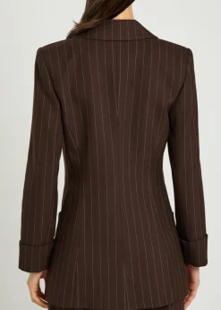 Burns pinstriped twill blazer