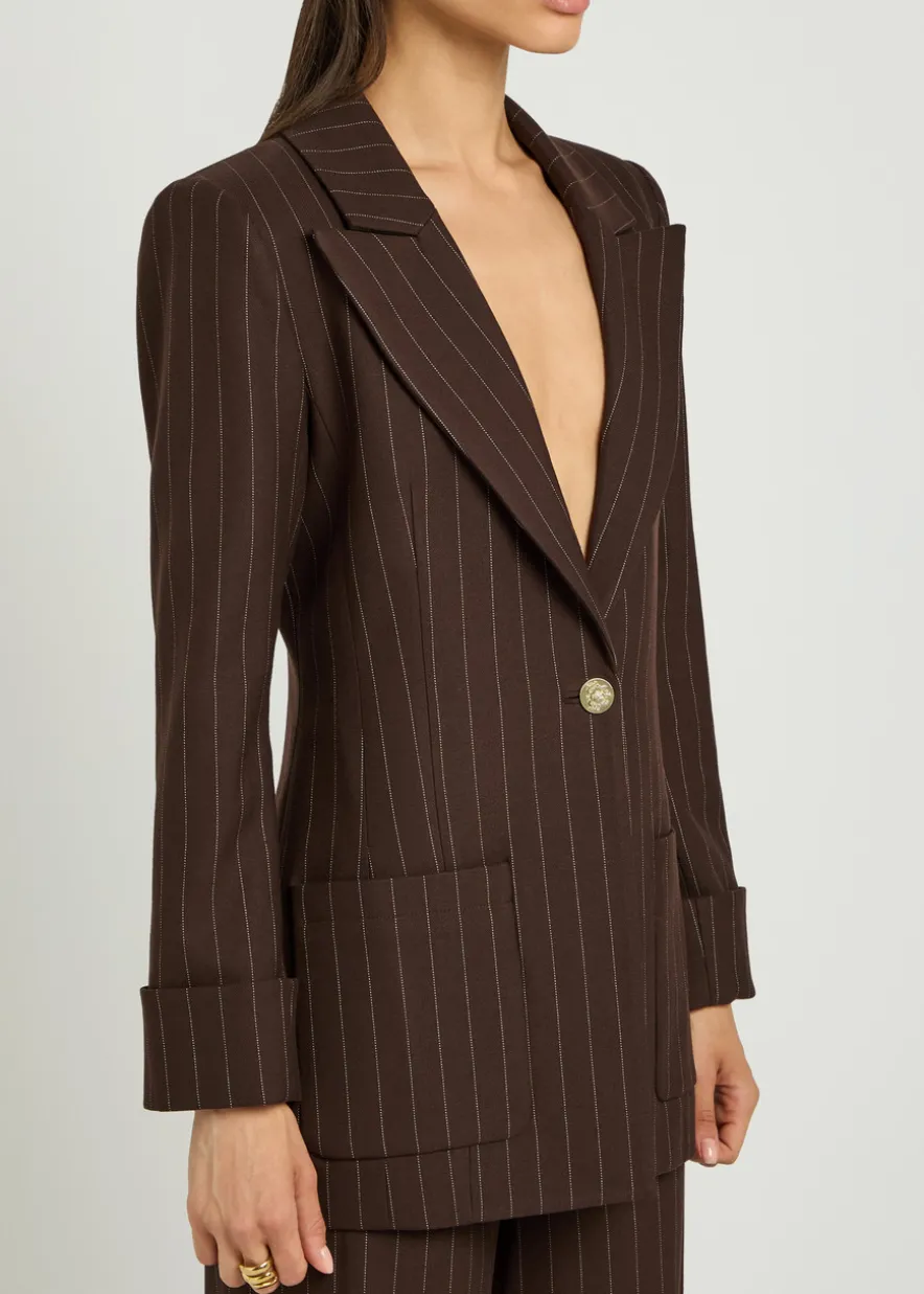 Burns pinstriped twill blazer